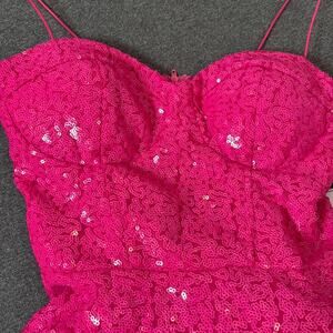 Teen Barbie Pink Sequin Mini Dress Size XS